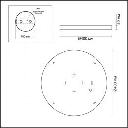 Odeon light 5064/30L L-VISION ODL24 черн./серо-беж./металл/натур.камень/акрил Настен.-потолочн. cветил.  с переключ.цветов.темпер. LED 30W 3000К/4000K/6000K BERGI  - 2 купить